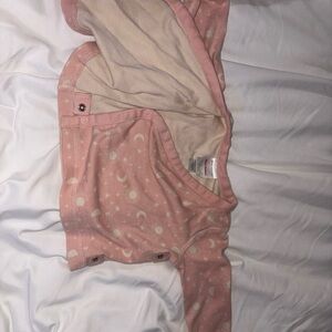 Pink Baby Cardigan with Moon and Star Pattern